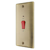 BG NAB72 Nexus Metal | Antique Brass | 2 Gang Double Plate 45A 2 Pole Neon Cooker Switch