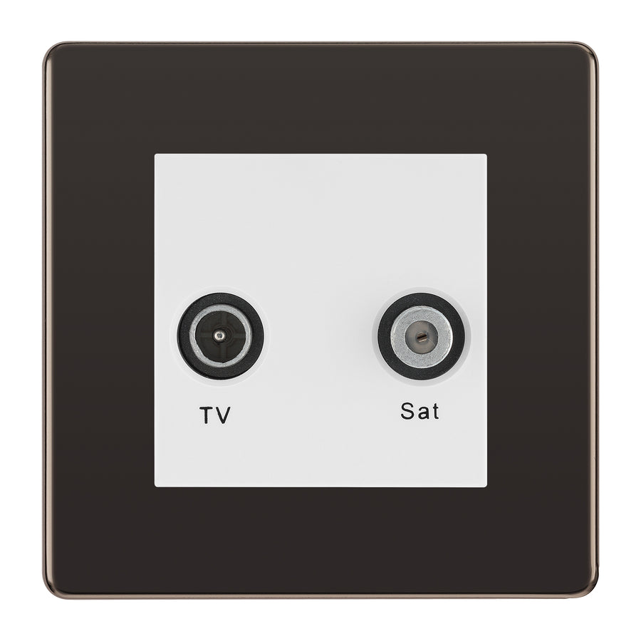 BG Screwless Black Nickel TV & Satellite Socket FBNTVSATW