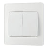 BG Evolve Pearlescent White 2G Wide Rocker Light Switch PCDCL42WW with 35mm Steel Back Box