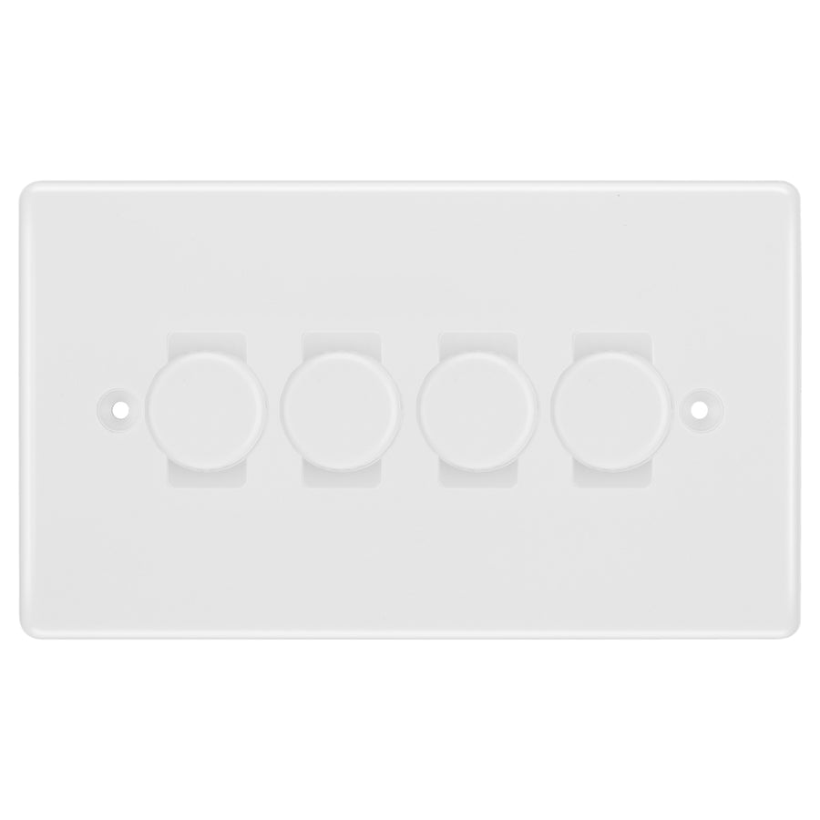 BG White 4 Gang Trailing Edge LED Dimmer Light Switch 2 Way Custom Switch