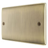 BG Nexus Antique Brass 2 Gang Double Blank Plate with Surface Pattress Back Box