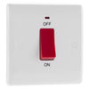 BG 874 Moulded Round Edge | White | 1 Gang 45A 2 Pole Neon Cooker Switch
