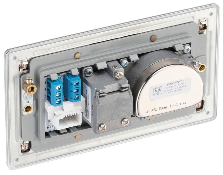 BG FBS68 Flatplate Triplex TV/FM/Sat Socket + Return &...– The ...