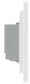 PCDBSTDM1W Side - This Evolve Brushed Steel single master trailing edge touch dimmer allows you to control your light levels and set the mood.