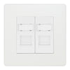 BG Evolve Pearlescent White 2 Gang RJ45 Data Socket PCDCLRJ452W White Inserts