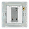 BG Evolve Brushed Steel 2 Way Single Edge to Edge Rocker Switch PCDBS12EW with 35mm Steel Back Box