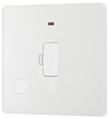 PCDCL54W Front - This Evolve pearlescent white 13A fused and unswitched connection unit from British General provides an outlet from the mains containing the fuse, ideal for spur circuits and hardwired appliances.