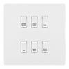 BG Evolve Pearlescent White Custom Appliance Grid Switch 6 Gang Screwless