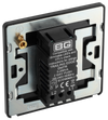 BG Evolve PCDSB81B Satin Brass 1 Gang 200W Switch-Black Insert