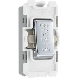 BG RPC15 Nexus Grid Polished Chrome 10A 3 Pole Fan Isolator Switch Module