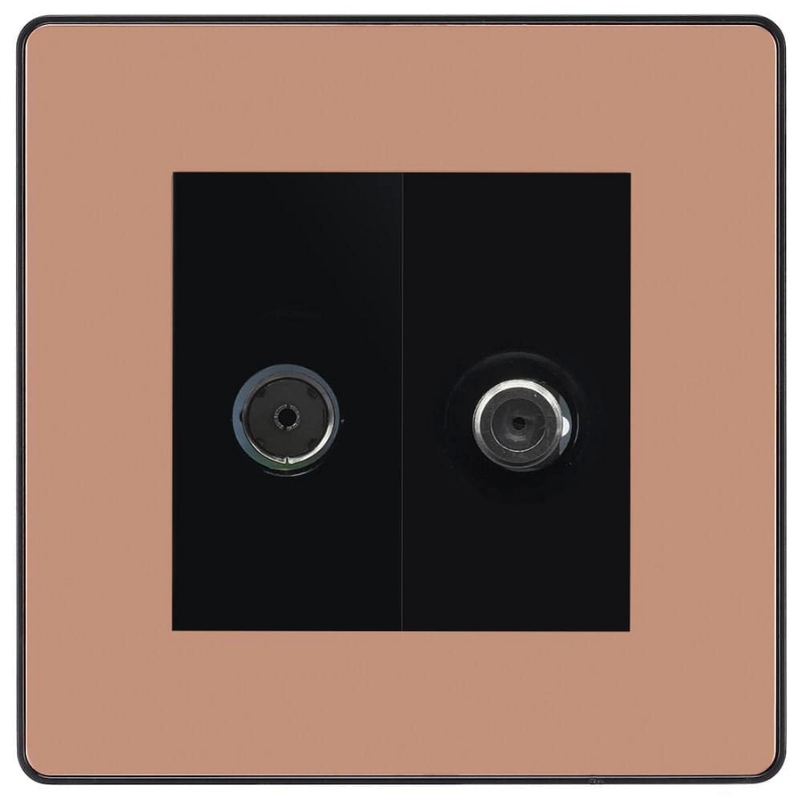 BG Evolve Polished Copper TV & Satellite Socket PCDCPTVSATB