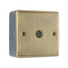 BG Nexus Antique Brass Single Co-Axial Socket with Surface Pattress Back Box