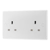 BG Electrical 13A Double Unswitched Power Socket White & 50mm Pattress Back Box