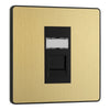 BG Evolve Satin Brass RJ45 Cat6 Single Data Outlet PCDSBRJ451B with 35mm Steel Back Box