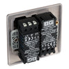 BG Nexus Metal Black Nickle 200W 2 Way Double Trailing Edge Dimmer Switch NBN82 with 35mm Steel Back Box