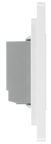  PCDBSTDS2W Side - This Evolve Brushed Steel double secondary trailing edge touch dimmer allows you to control your light levels and set the mood.