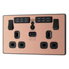 BG Evolve Polished Copper Double USB Socket with WiFi Extender PCDCP22UWRB and 25mm Steel Back Box