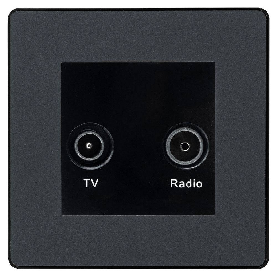 BG Evolve Matt Grey TV & FM Socket PCDMGTVFMB