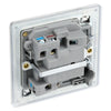 BG Screwless Polished Chrome 13A Switched Spur FPC50 with 25mm Steel Back Box