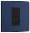 PCDDBBTS1B Front - This Evolve Matt Blue Secondary telephone socket from British General uses a screw terminal connection, and should be used for an additional telephone point which feeds from the master telephone socket.