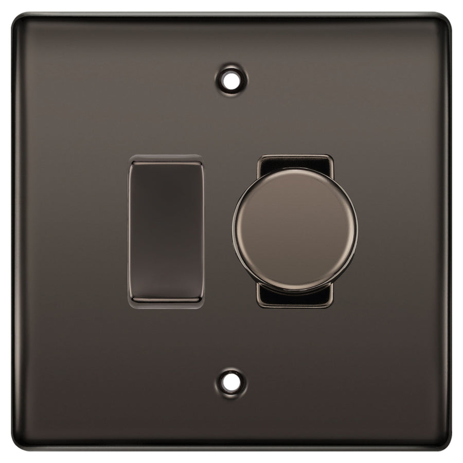 BG Black Nickel 2G Switch 1x Trailing Edge LED Dimmer 1x Intermediate Switch