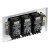 BG Nexus Polished Chrome 200W 2 Way Triple Trailing Edge Dimmer Switch NPC83 with 25mm Steel Back Box