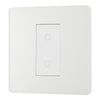 BG Evolve Pearlescent White 1 Gang 200W Trailing Edge Master Touch Dimmer PCDCLTDM1W with 25mm Steel Back Box