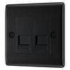 BG Nexus Matt Black Double Slave Telephone Socket NFBBTS2 with 25mm Steel Back Box