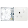 BG Evolve Pearlescent White 13A Single Socket PCDCL21W with 25mm Steel Back Box