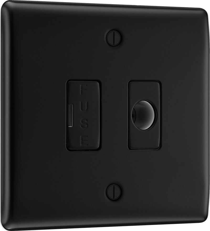 BG NFB55 Nexus Metal Matt Black 13A Flex Outlet Unswitched Fused Spur Unit