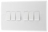 BG 846 Moulded Round Edge | White | 6 Gang 10AX 2 Way Plate Switch