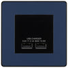 BG Evolve Matt Blue Dual USB Charger 3.1A Output Socket - Black Insert