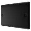 BG Nexus Matt Black Double Blanking Plate NFB95 with 25mm Steel Back Box