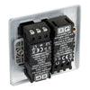BG Nexus Polished Chrome 2 Gang 200W 2 Way Trailing Edge Push Type Dimmer Switch NPC82 with 35mm Steel Back Box