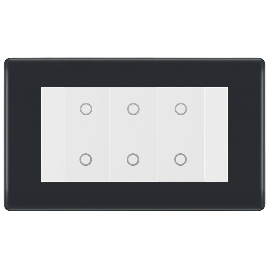 BG Part M Triple Master Touch Dimmer Switch Graphite - White Insert