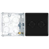 BG Nexus Matt Black 200W 2 Way Double Trailing Edge Dimmer Switch NFB82 with 25mm Steel Back Box