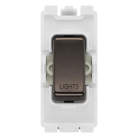 BG RRLTBN Black Nickel 20 Amp Double Pole Appliance Grid Switch Labelled Lights