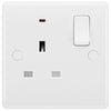 BG 825 Moulded Round Edge | White | 1 Gang 13A 1 Pole Neon Switched Socket