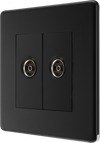 BG Nexus FFB63 Matt Black Double Isolated, Co-Axial Socket