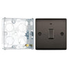 BG Nexus Black Nickel 20A 2 Pole Neon Switch NBN31 and 25mm Steel Back Box