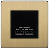 BG Evolve Satin Brass Dual USB Charger 3.1A Output Socket - Black Insert