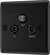 BG NFB67 Nexus Metal Triplex TV/FM/Sat Socket - Black Insert -Matt Black