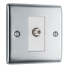 BG Nexus Polished Chrome 1 Gang Satellite Socket NPC64 with 35mm Steel Back Box