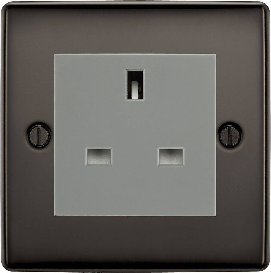BG Nexus Metal Black Nickel 13A Unswitched Socket NBN23G