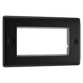 BG Matt Black 4G Euro Plate with 45W USB A+C Charger Modules - White Insert