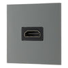 BG Nexus Matt Black 1 Gang HDMI Socket Grey Insert