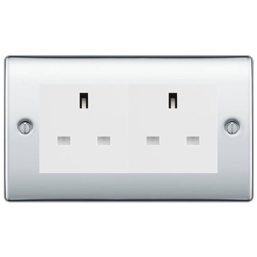 BG Nexus Polished Chrome 4 Gang 13A Unswitched Socket - NPC4GUSSW