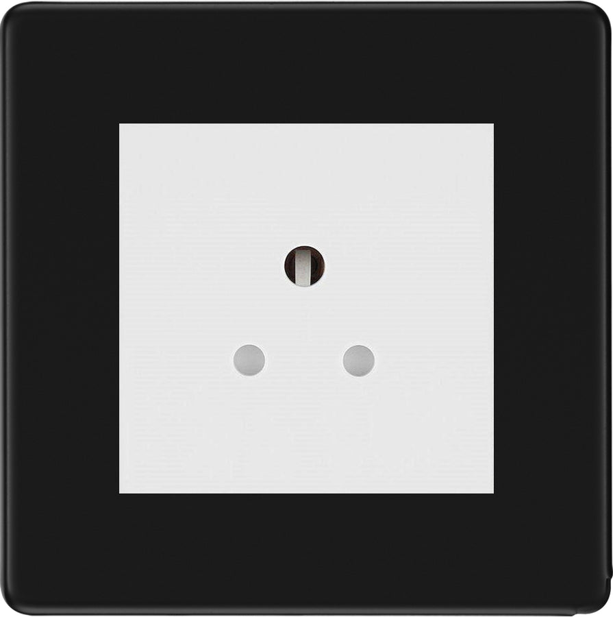 BG Flatplate Screwless Matt Black 5A Unswitched Socket FFB29MW