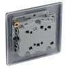 BG Nexus Matt Black 10A Triple Pole Fan Isolator Switch NFB15 with 25mm Steel Back Box