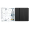 BG Evolve Black Chrome 2 Way Triple Edge to Edge Rocker Switch PCDBC43EB with 25mm Steel Back Box